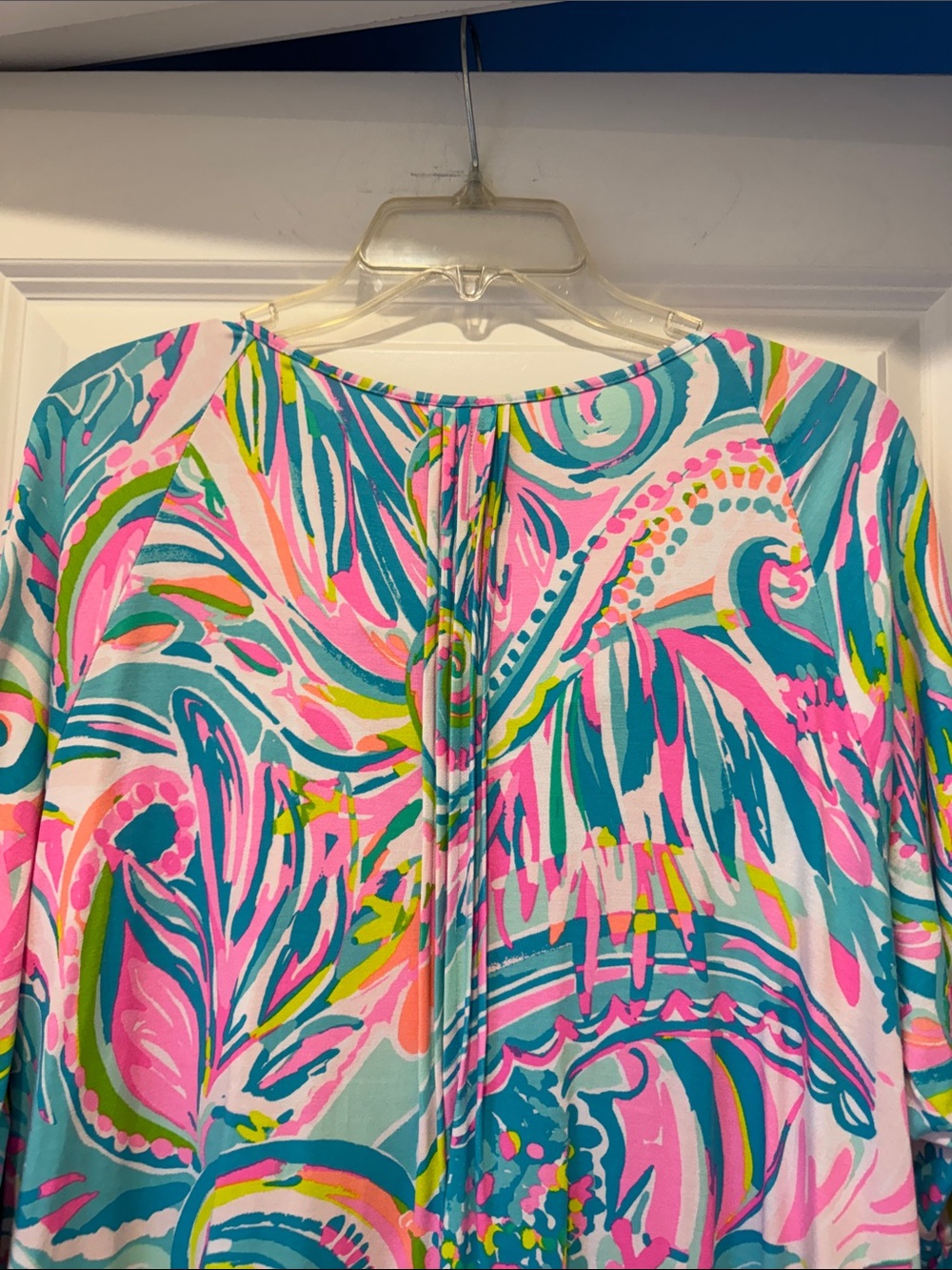 Like new, Lilly Pulitzer Pink Teal Multi-Print dress - Picture 5 of 6
